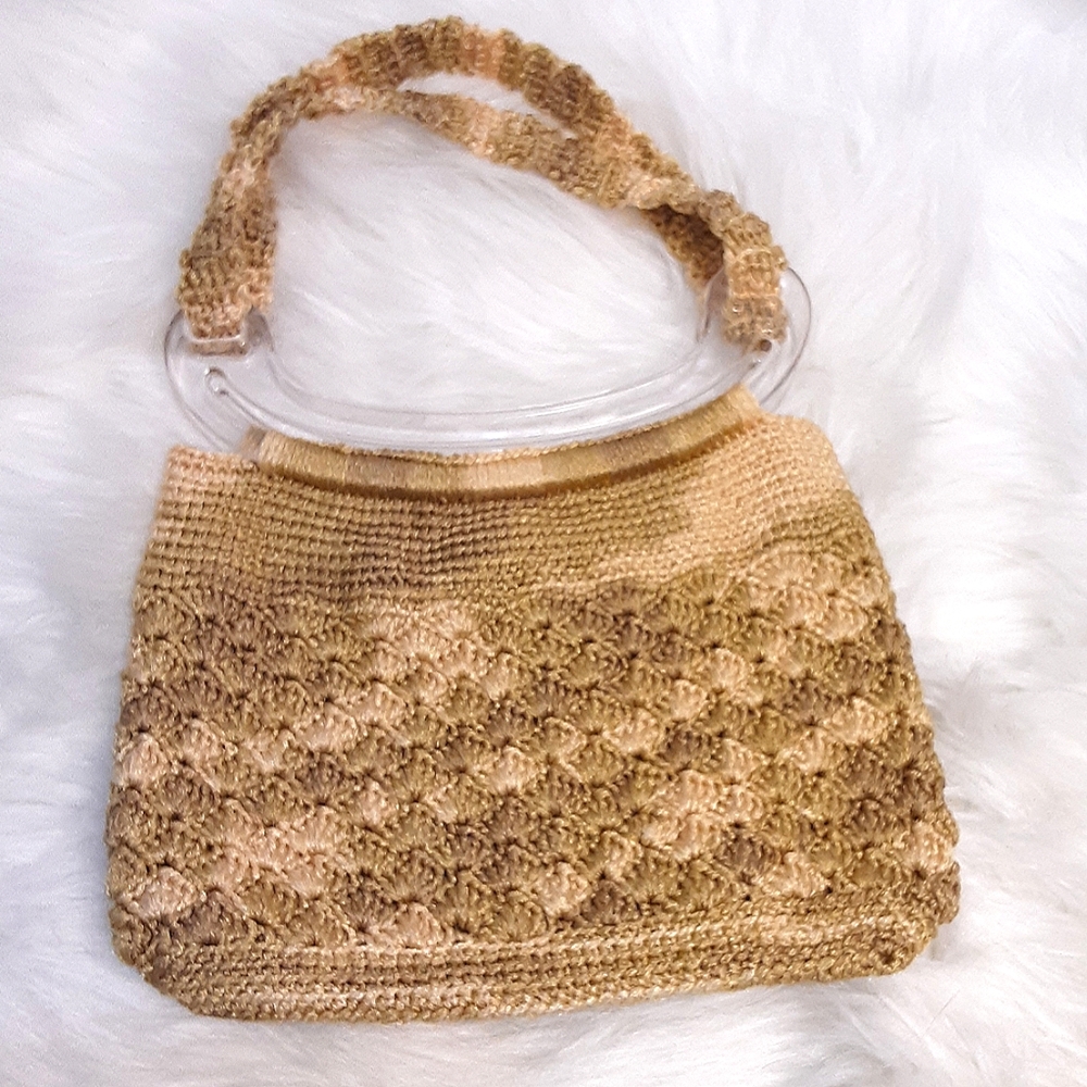 Boho Style Homemade Crocheted Bag.